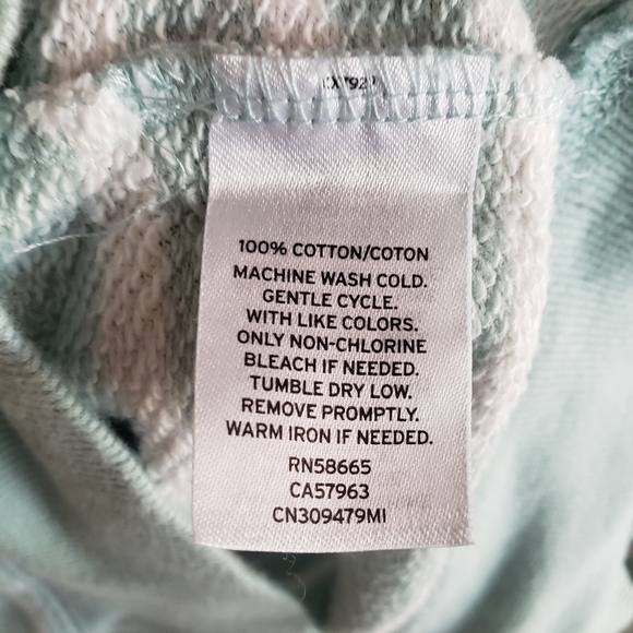 Caslon Top S Small Mint White Stripe 3/4 Sleeve - Picture 5 of 5